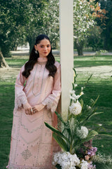 GARNET-3PC LAWN EMBROIDERED SHIRT WITH KHAADI NET EMBROIDERED DUPATTA AND TROUSER-NC-2640