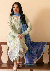 QALAMQAR-3PC LAWN EMBROIDERED SHIRT WITH CHIFFON PRINTED DUPATTA AND EMB TROUSER-NC-2616