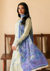 QALAMQAR-3PC LAWN EMBROIDERED SHIRT WITH CHIFFON PRINTED DUPATTA AND EMB TROUSER-NC-2616