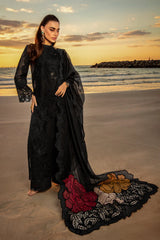RANG RASIYA-3PC LAWN LASER WORK EMB SHIRT WITH ORGANZA EMBROIDERED DUAPATTA AND TROUSER-NC-2644