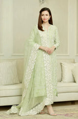 BAREEZE- 3PC LAWN EMBROIDERED SHIRT WITH ORGANZA EMBROIDERED DUPATTA & TROUSER-NC-2605