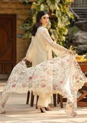 ELAF-3PC LAWN CHIKANKARI EMBROIDERED SHIRT WITH CHIFFON PRINTED DUPATTA AND TROUSER-NC-2671
