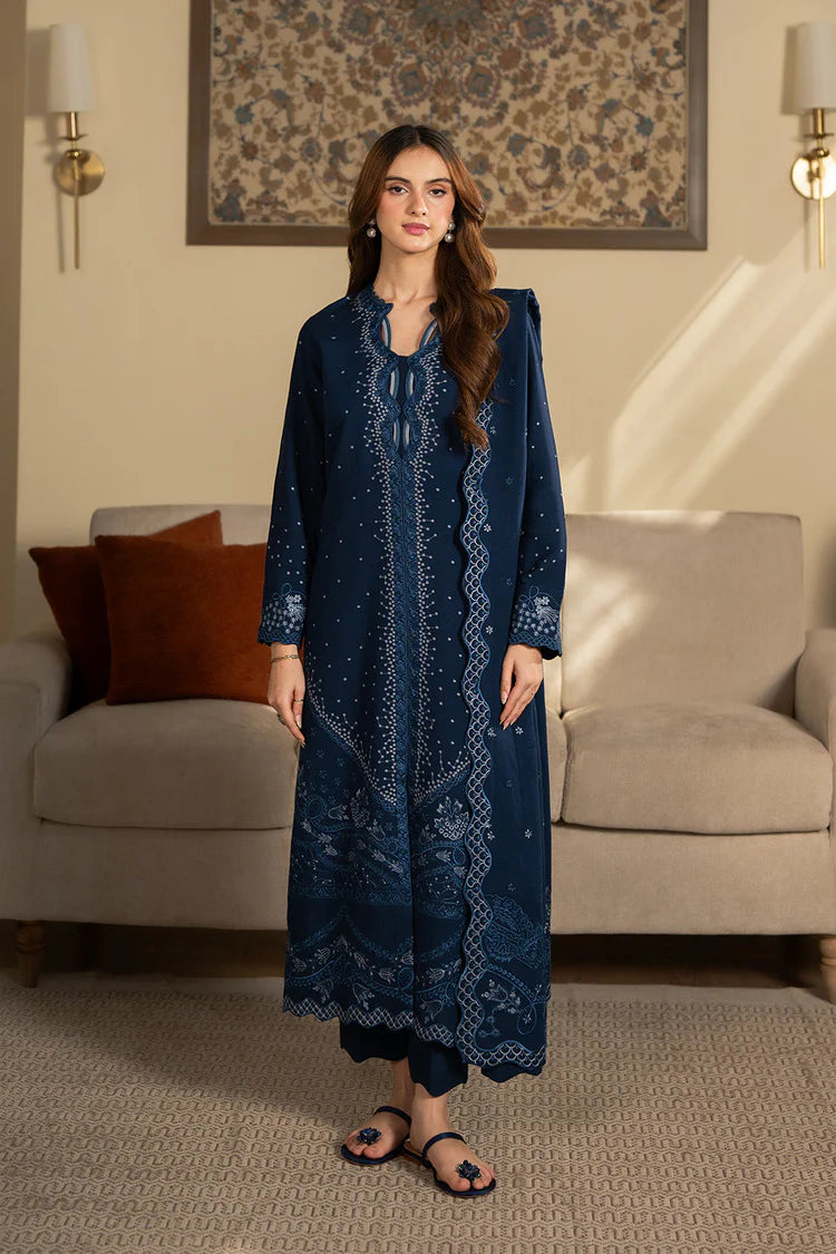 SAPPHIRE-3PC LAWN EMBROIDERED SHIRT WITH KHADDI NET EMBROIDERED DUPATTA AND TROUSER-NC-2675