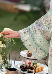 ELAF-3PC LAWN CHIKANKAARI EMBROIDERED SHIRT WITH CHIFFON PRINTED DUPATTA AND TROUSER-NC-2690