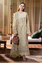 JADE-3PC LAWN CHIKANKARI EMB SHIRT WITH CHIFFON PRINTED DUPATTA AND TROUSER-NC-2605