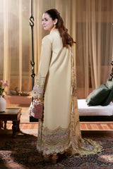 JADE-3PC LAWN CHIKANKARI EMB SHIRT WITH CHIFFON PRINTED DUPATTA AND TROUSER-NC-2605