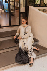 MIRANA-3PC LAWN EMBROIDERED SHIRT WITH BAMBER TYE&DYE CHIFFON DUPATTA AND TROUSER-NC-2663