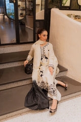 MIRANA-3PC LAWN EMBROIDERED SHIRT WITH BAMBER TYE&DYE CHIFFON DUPATTA AND TROUSER-NC-2663
