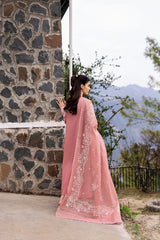 QALAMQAR-3PC LAWN EMBROIDERED SHIRT WITH KHAADI NET EMBROIDERED DUPATTA AND TROUSER-NC-2636