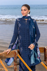 RANG RASIYA-3PC LAWN CHIKAN EMBROIDERED SHIRT WITH CHIFFON PRINTED DUPATTA AND TROUSER-NC-2659
