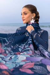 RANG RASIYA-3PC LAWN CHIKAN EMBROIDERED SHIRT WITH CHIFFON PRINTED DUPATTA AND TROUSER-NC-2659