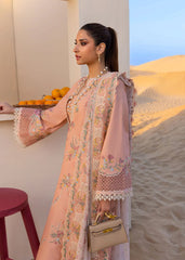 CRIMSON-3PC LAWN CHIKAANKARI EMBROIDERED SHIRT WITH CHIFOON PRINTED EMB DUPATTA AND EMB TROUSER-NC-2605