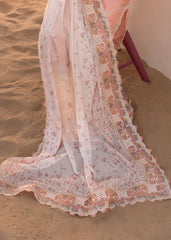 CRIMSON-3PC LAWN CHIKAANKARI EMBROIDERED SHIRT WITH CHIFOON PRINTED EMB DUPATTA AND EMB TROUSER-NC-2605
