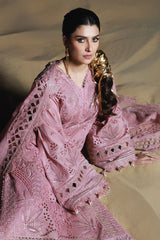 NUREH-3PC LAWN SEQUIN CHIKANKAARI EMBROIDERED SHIRT WITH KHADDI NET EMBROIDERED DUPATTA AND TROUSER-NC-2600