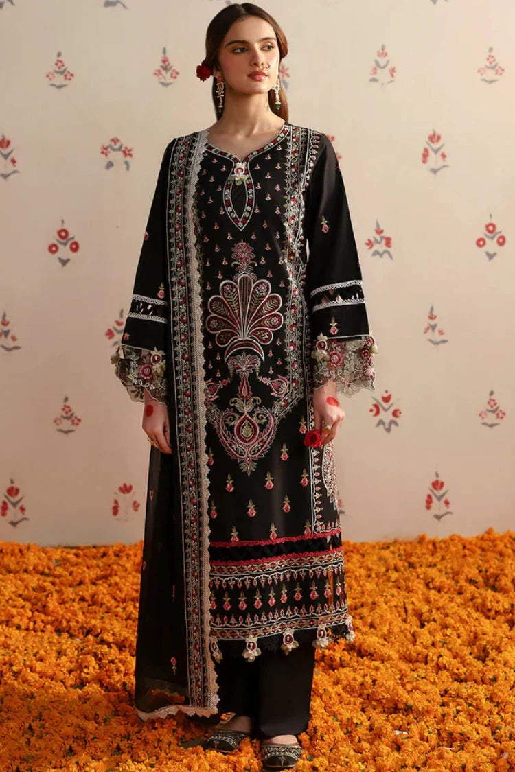 MAHNUR-3PC LAWN HEAVY EMBROIDERED SHIRT WITH CHIFFON EMB DUPATTA AND TROUSER -NC-2690