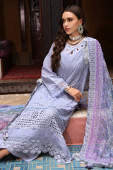 NUREH-3PC LAWN CHIKANKAARI EMBROIDERED SHIRT WITH CHIFFON PRINTED DUPATTA AND TRPUSER-NC-2653