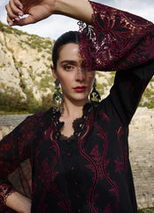 IMAGE-3PC LAWN EMBROIDERED SHIRT WITH CHIFFON PRINTED DUPATTA AND TROUSER-NC-2643