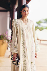 SUFFUSE-3PC LAWN CHIKAANKARI EMBROIDERED SHIRT WITH KHADDI NET EMBROIDERED DUPATTA AND TROUSER -NC-4719