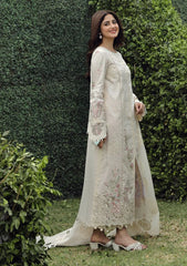 QALAMQAR-3PC LAWN CHIKAANKARI EMBROIDERED SHIRT WITH KHAADI NET EMBROIDERED DUPATTA AND TROUSER-NC-2630