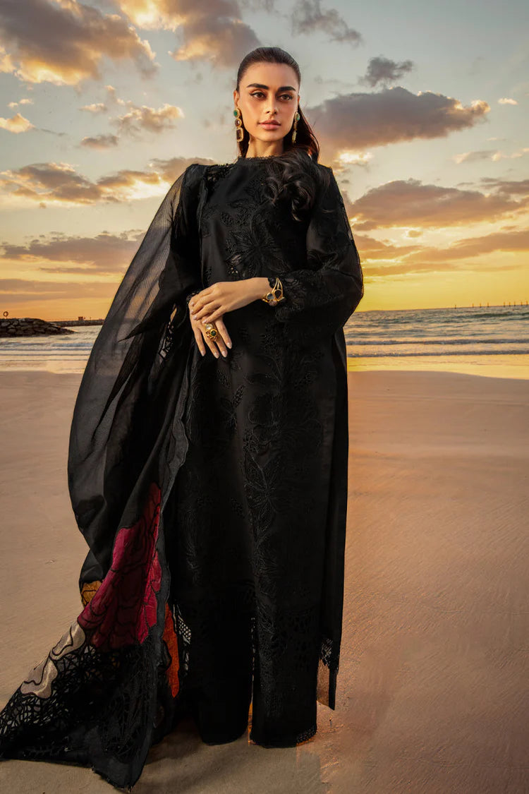 RANG RASIYA-3PC LAWN LASER WORK EMB SHIRT WITH ORGANZA EMBROIDERED DUAPATTA AND TROUSER-NC-2644