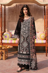 MAHNUR-3PC LAWN LASER WORK EMBROIDERED SHIRT WITH CHIFFON PRINTED EMBROIDERED DUPATTA AND TROUSER-NC-2672