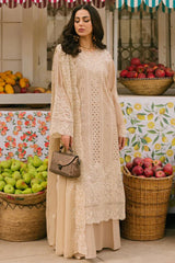 MAHNUR-3PC LAWN CHIKAANKARI EMBROIDERED SHIRT WITH KHADDI NET EMB DUPATTA AND TROUSER -NC-2603