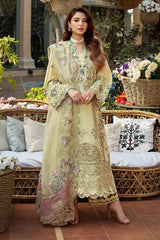 ELAF-3PC LAWN CHIKANKARI EMBROIDERED SHIRT WITH KHAADI NET EMB DUPATTA AND EMB TROUSER-NC-2601