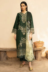 IZEL-3PC LAWN EMBROIDERED SHIRT WITH CHIFFOON PRINT DUPATTA AND EMB TROUSER-NC-2628