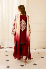 JAZMIN-3PC LAWN EMBROIDERED SHIRT WITH CHIFFON TYE & DYE DUPATTA AND TROUSER -NC-2656