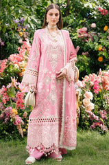 MAHNUR-3PC LAWN LASER WORK EMBROIDERED SHIRT WITH KHAADI NET EMBROIDERED DUPATTA AND TROUSER-NC-2647