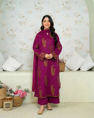 SAPPHIRE-3PC LAWN EMBROIDERED SHIRT WITH BAMBER CHIFFON EMBROIDERED DUPATTA AND LAWN TROUSER-NC-2615