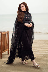 NUREH-3PC LAWN CHIKENKARI LASER EMBROIDERED SHIRT WITH COTTON NET EMBROIDERED PRINT DUPATTA-NC-2623