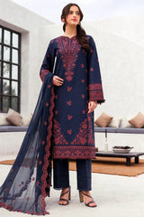 JAZMIN-3PC LAWN EMBROIDERED SHIRT WITH CHIFFON EMBROIDERED DUPATTA AND TROUSER-NC-2611