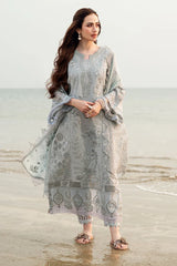 NUREH-3PC LAWN LASER WORK EMBROIDERED SHIRT WITH KHADDI NET EMBROIDERED DUPATTA & TROUSER-NC-2646