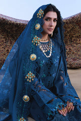 NUREH-3PC LAWN LASERWORK EMBROIDERED SHIRT WITH CHIFFON PRINTED EMB DUPATTA AND TROUSER-NC-2684