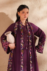 IZNIK-3PC LAWN EMBROIDERED SHIRT WITH KHAADI NET EMBROIDERED DUPATTA AND TROUSER-NC-2633