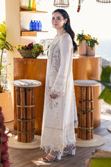 QALAMQAR-3PC LAWN EMBROIDERED SHIRT WITH CHIFFOON EMBROIDERED PRINT DUPATTA AND EMB TROUSER-NC-2652