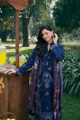 GARNET-3PC LAWN EMBROIDERED SHIRT WITH CHIFFON PRINT DUPATTA AND EMB TROUSER-NC-2638