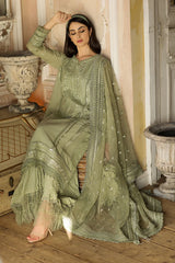 SOBIA NAZIR-3PC LAWN SEQUIN HEAVY EMBROIDERED SHIRT WITH ORGANZA EMBROIDERED DUPATTA & TROUSER-NC-2626