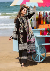 ELAF-3PC LAWN EMBROIDERED SHIRT WITH CHIFFON PRINTED DUPATTA AND EMB TROUSER-NC-2697