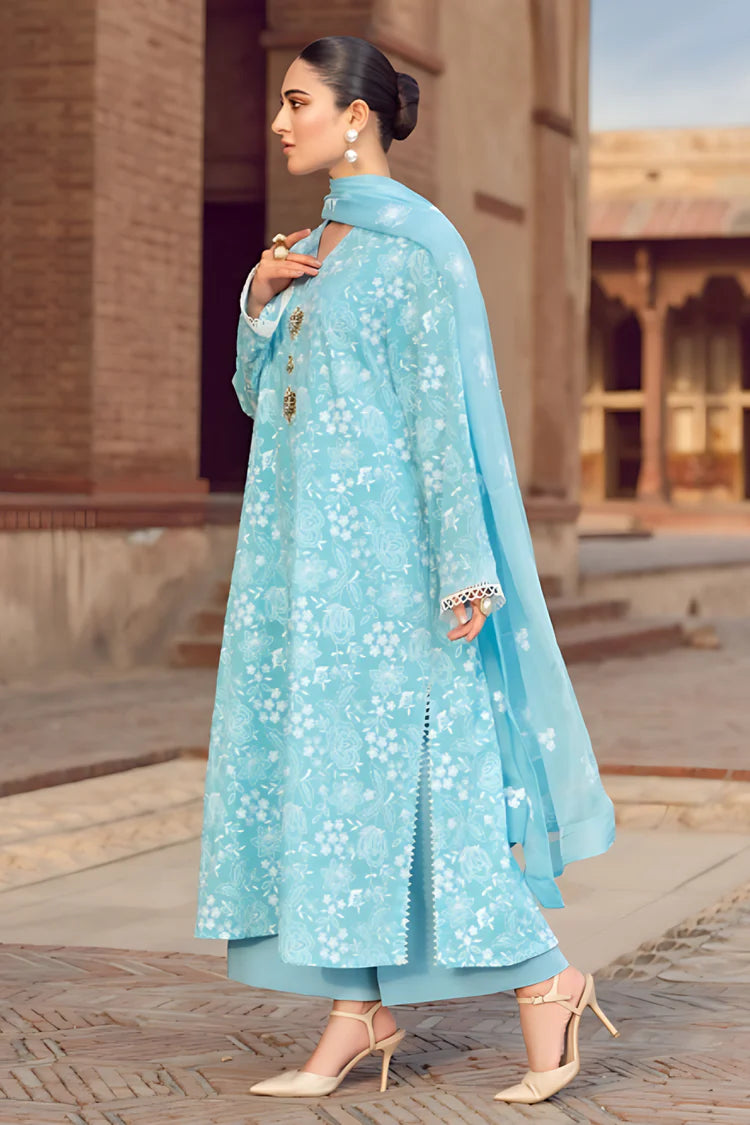 MARIA.B-3PC LAWN EMBROIDERED SHIRT WITH CHIFFON EMBROIDERED DUPATTA AND TROUSER-NC-2652
