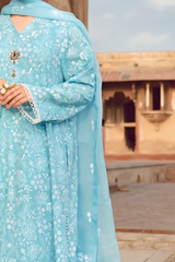 MARIA.B-3PC LAWN EMBROIDERED SHIRT WITH CHIFFON EMBROIDERED DUPATTA AND TROUSER-NC-2652