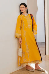 IZEL-3PC LAWN EMBROIDERED SHIRT WITH CHIFFON PRINT DUPATTA AND EMB TROUSER-NC-2621