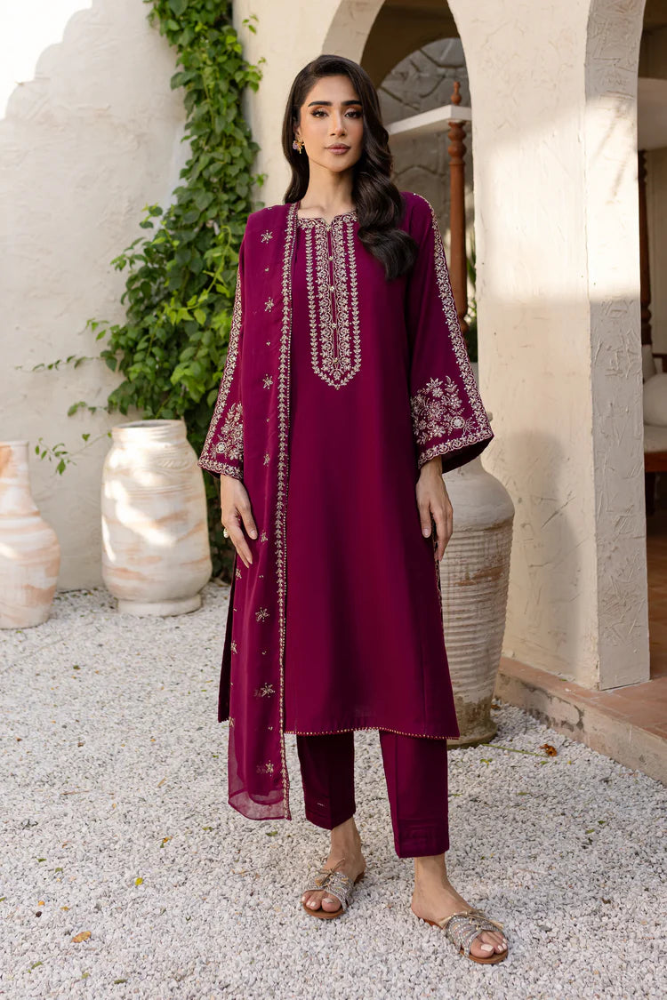 BATIK-3PC LAWN EMBROIDERED SHIRT WITH BAMBER CHIFFON EMBROIDERED DUPATTA AND TROUSER-NC-2633