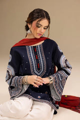 JAZMIN-3PC LAWN EMBROIDERED SHIRT WITH CHIFFON PRINTED DUPATTA AND EMB TROUSER-NC-2640
