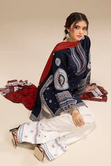 JAZMIN-3PC LAWN EMBROIDERED SHIRT WITH CHIFFON PRINTED DUPATTA AND EMB TROUSER-NC-2640