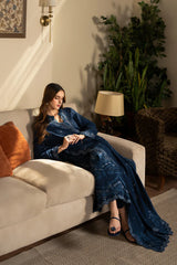 SAPPHIRE-3PC LAWN EMBROIDERED SHIRT WITH KHADDI NET EMBROIDERED DUPATTA AND TROUSER-NC-2675