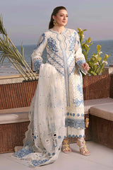 ANEELAS-3PC LAWN EMBROIDERED SHIRT WITH ORGANZA EMBROIDERED DUPATTA AND TROUSER-NC-2628