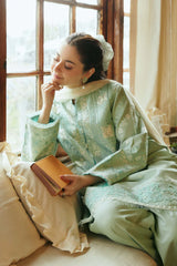 ZARA SHAH JAHAN-3PC LAWN EMBROIDERED SHIRT WITH CHIFFON PRINTED DUPATTA AND EMB TROUSER-NC-2641