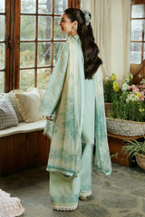 ZARA SHAH JAHAN-3PC LAWN EMBROIDERED SHIRT WITH CHIFFON PRINTED DUPATTA AND EMB TROUSER-NC-2641